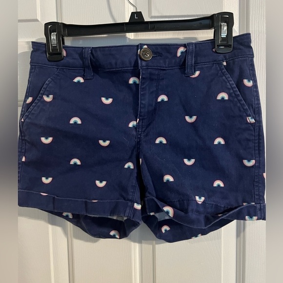 So Juniors Navy Blue Rainbows Stretch Cotton Blend Cuffed Mid Rise Size 3 Shorts - Picture 1 of 5